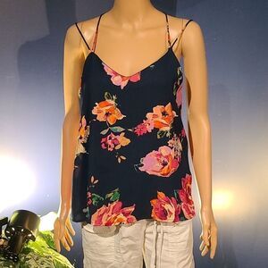 Pants store Navy blue floral tank